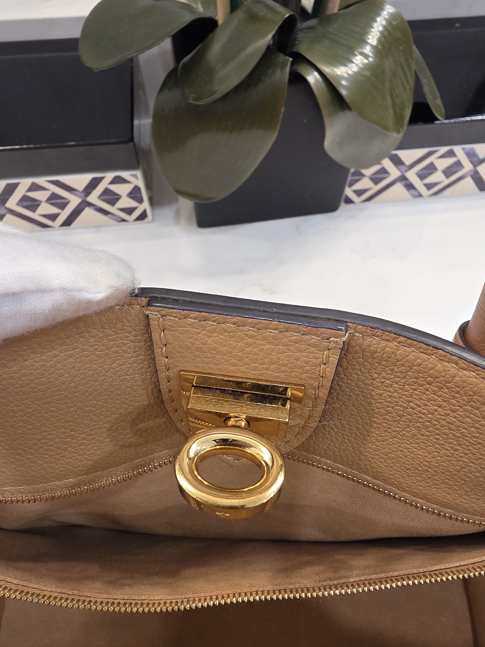 Louis Vuitton Tan and Brown Leather Satchel with Gold Hardware - Picture 6 of 15